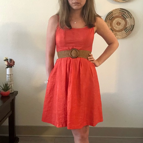 *SOLD* Nine West sleeveless a line salmon orange - Picture 7 of 10